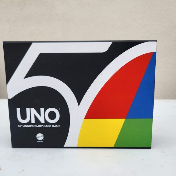 NEW UNO Premium 50th Anniversary Edition Card Game with Collectible Coin Game - Picture 1 of 13